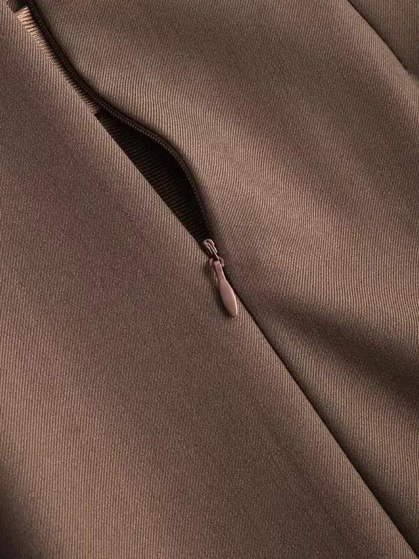 Женская плиссированная юбка, черная или коричневая юбка трапециевидной формы, до колена, Осень-зима 2022