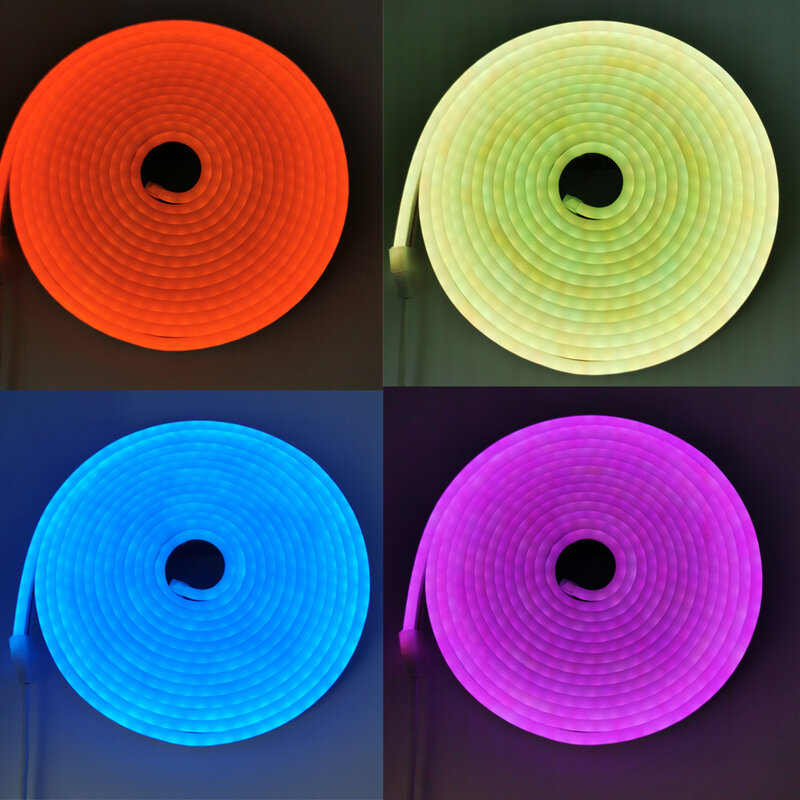 Tira de luces LED de neón RGB, 12V, Zigbee 3,0, Control inteligente, luz de fondo regulable, lámpara de habitación para armario, Tuya, Zigbee, para Alexa y H-U-E