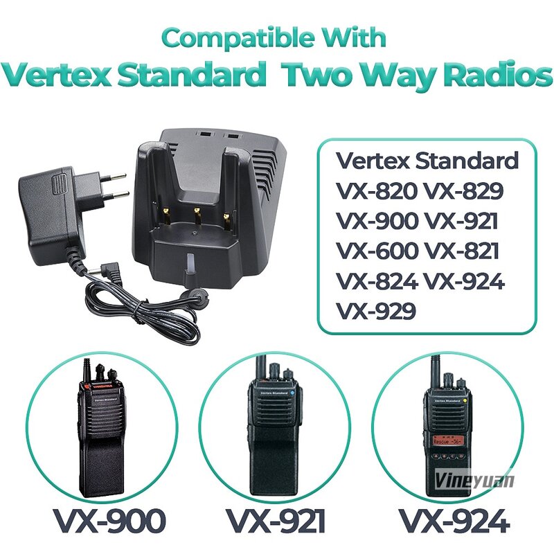 버텍스 표준 VX-820 VX-829 VX-900, VX-921 VX600 VX821 VX 824 VX 924 VX 929 FNB-V86LI FNB-V87LI 라디오용 CD-31 충전기 베이스