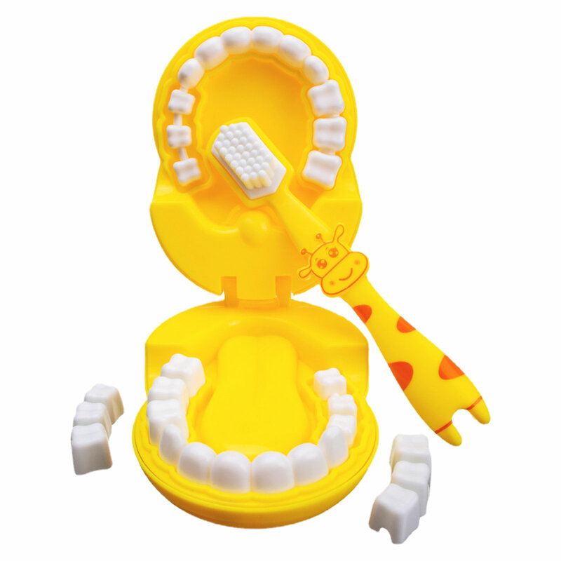 Escova de dentes brinquedos para crianças girafa bonito educação precoce dos desenhos animados dente escovação brinquedos higiênico hábito cultivo role play