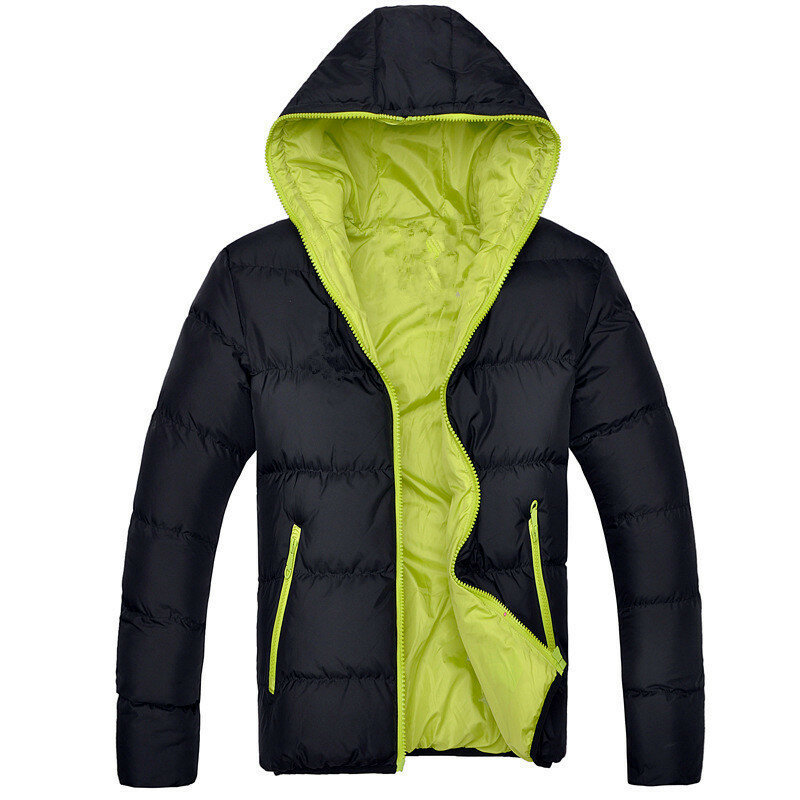남성용 두꺼운 벨벳 방풍 다운 코트, 하이 퀄리티 따뜻한 후드 재킷, 겨울