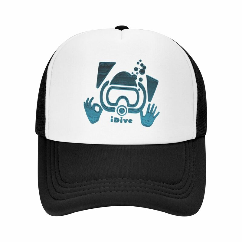 قبعة بيسبول الغوص الكلاسيكية المخصصة للرجال والنساء ، قبعة سائقي الشاحنات القابلة للتعديل ، أكوا بلوز ديفي موافق ، الرياضة