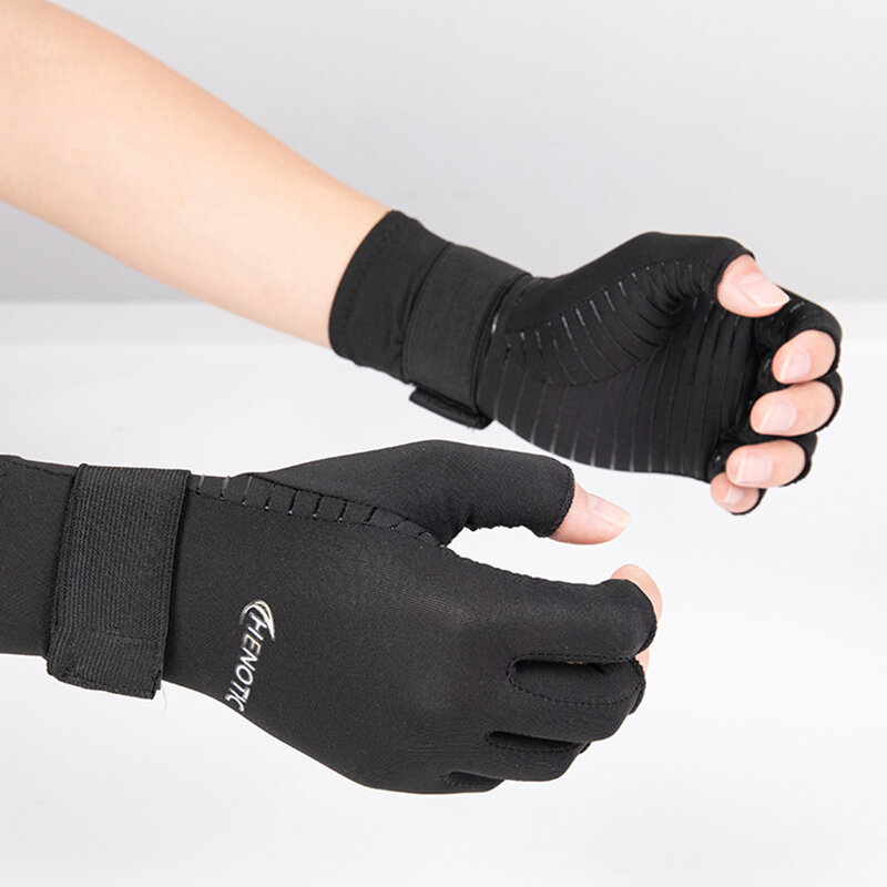 Artriti-guantes de compresión para hombre y mujer, antideslizantes, resistentes al desgaste, alargados, ligeros y transpirables, para Fitness