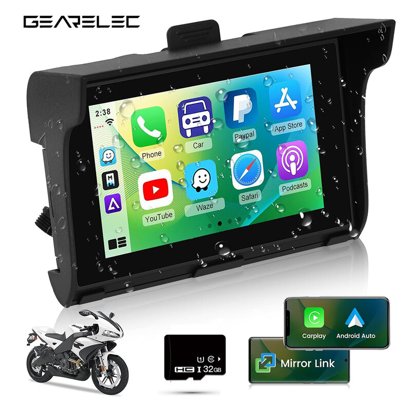 GPS-навигатор Gearelec для мотоцикла, 5 дюймов, IP65, Bluetooth