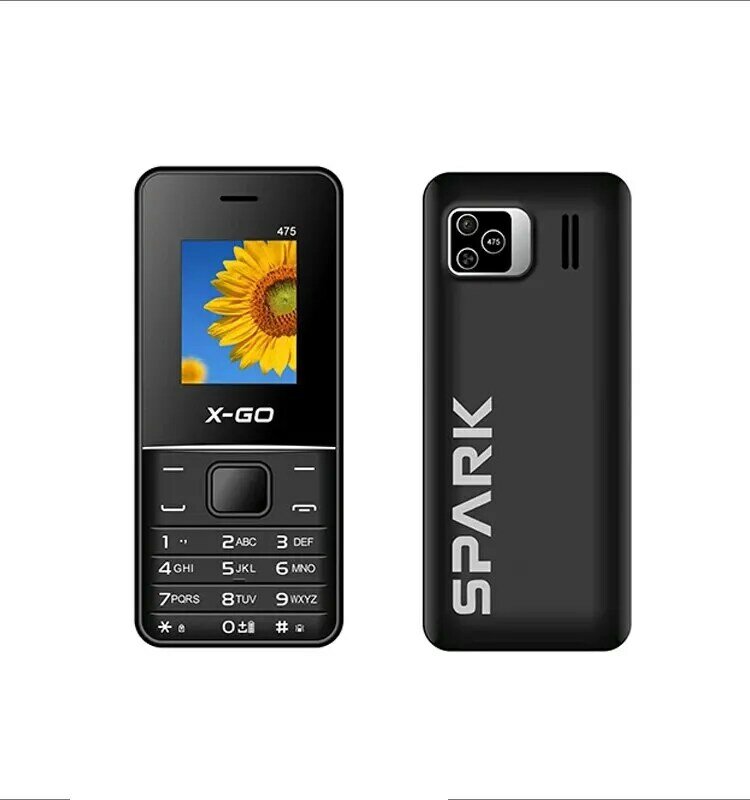MKTEL-Mini Feature Phone, X-GO 475, 1,77 "Display, 1800mAh Bateria, 1800mAh, Bluetooth, Alto-falante, Dual SIM, Standby, MP3, MP4, Rádio FM