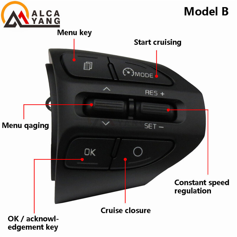 Botón de volante para KIA K2 RIO, botones de línea X, Bluetooth, Control de crucero por teléfono, volumen, 2017, 2018, 2019, 2020