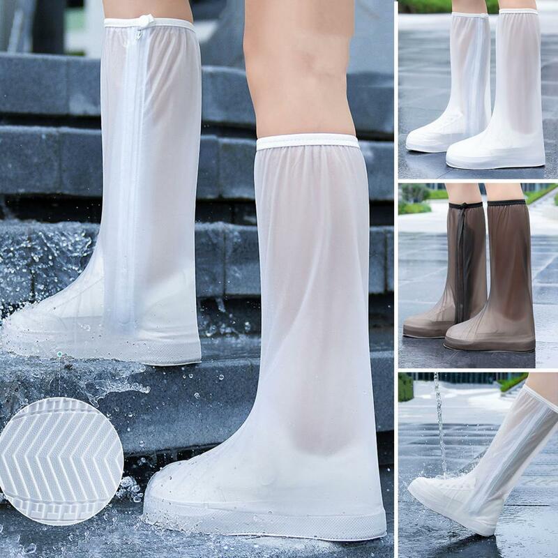 Sapato de chuva espesso com zíper, tampas leves, design prático, 1 par