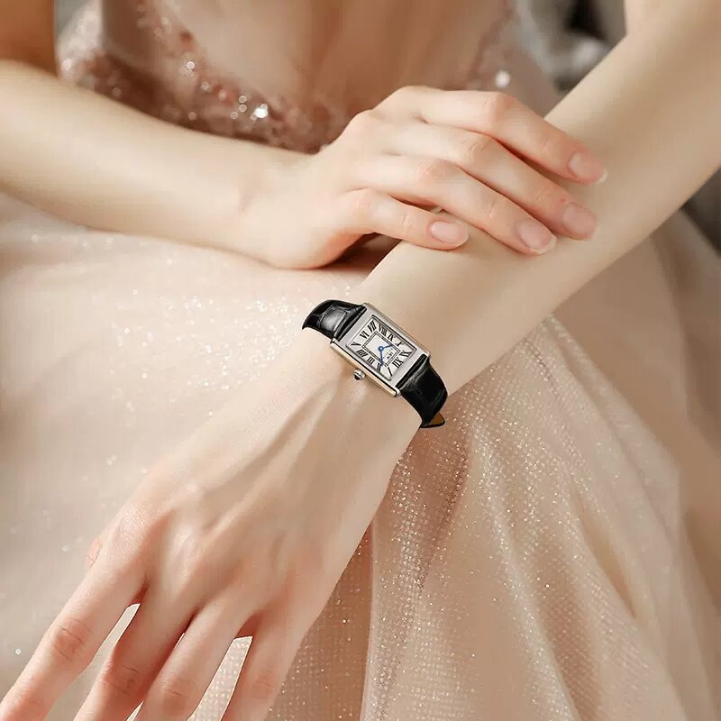 Szwajcarski zegarek dla kobiet karnawałowy luksusowy kwadratowy zegarek kwarcowy damski wodoodporny Ultra cienki 2023 Reloj Mujer