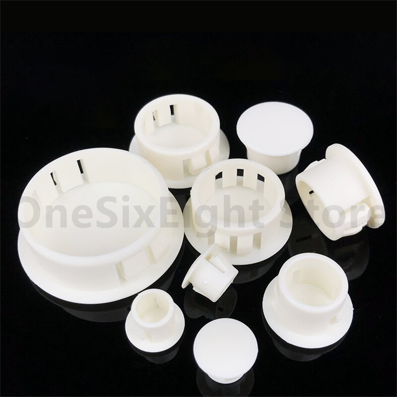 Black / White Snap-in Plug 6 8 10 13 14 16 19 20 22 26 30mm Plastic Hole Plug Blanking End Caps Tube Pipe Inserts Plug Bung