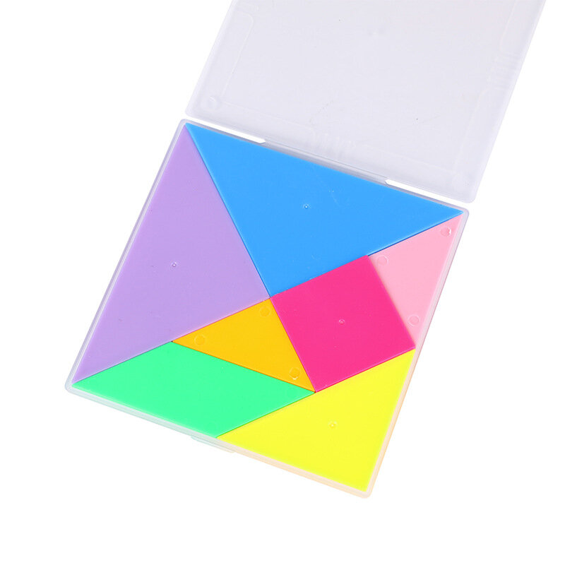Puzzle di colore fai da te Tangram di legno matematica apprendimento immaginazione Puzzle educativo forniture di cancelleria per studenti
