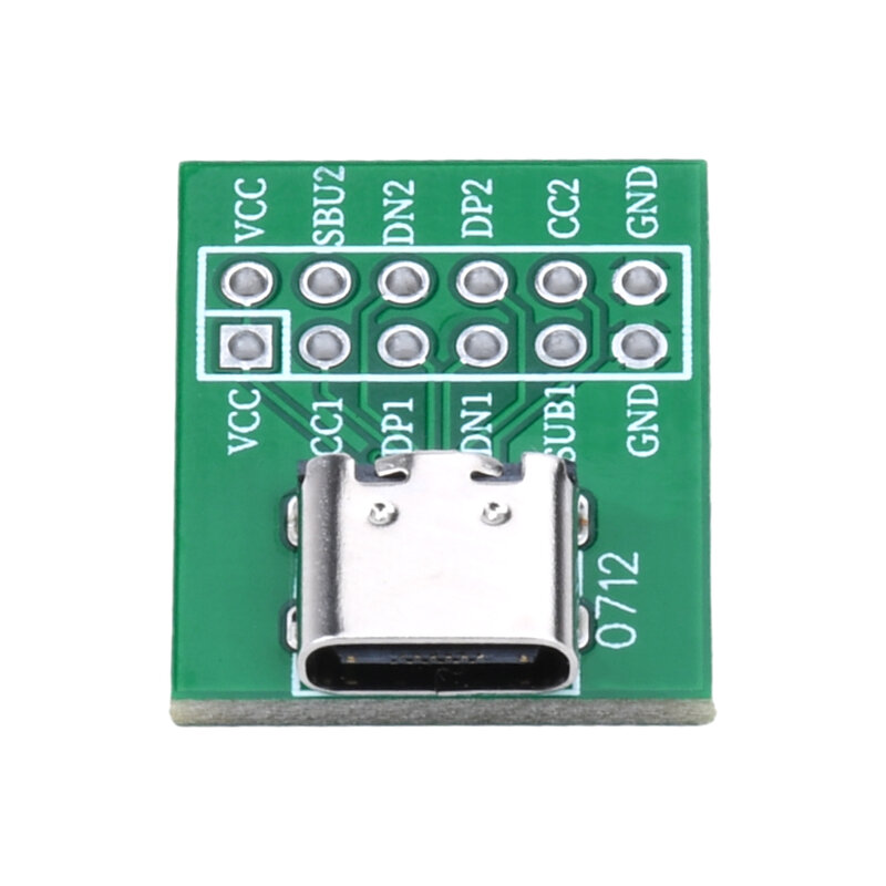 Conector USB 3,1 tipo C de 16 Pines, adaptador hembra tipo C para Cable de soldadura y Cable de 16 Pines, compatible con placa PCB