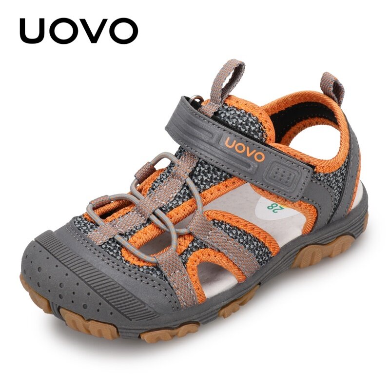 Новое поступление, детская модная обувь, Мягкая прочная резиновая подошва UOVO, детская обувь, удобные сандалии для мальчиков с #22-34