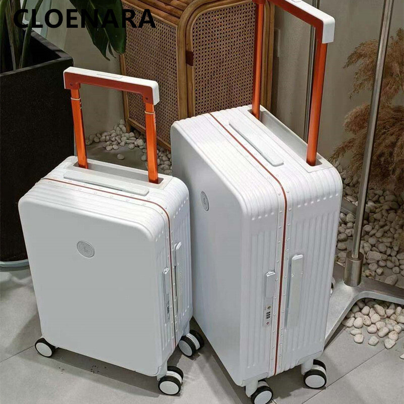 COLENARA 20"24"26"29 Inch The New Suitcase Universal Aluminum Frame Tolley Case  with Portable Boarding Code Box Ladies Luggage