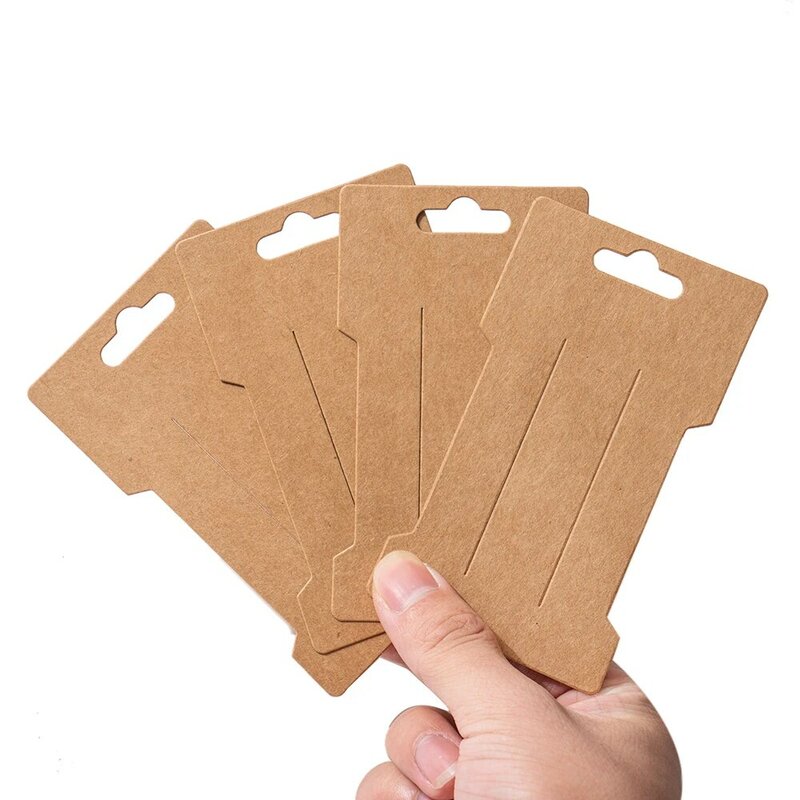 Pinzas para el pelo para exhibición de Joyas, 50 piezas, 6,6x11,5 cm, tarjeta de papel Kraft en blanco, horquilla con etiqueta de precio, soporte de cartón para embalaje