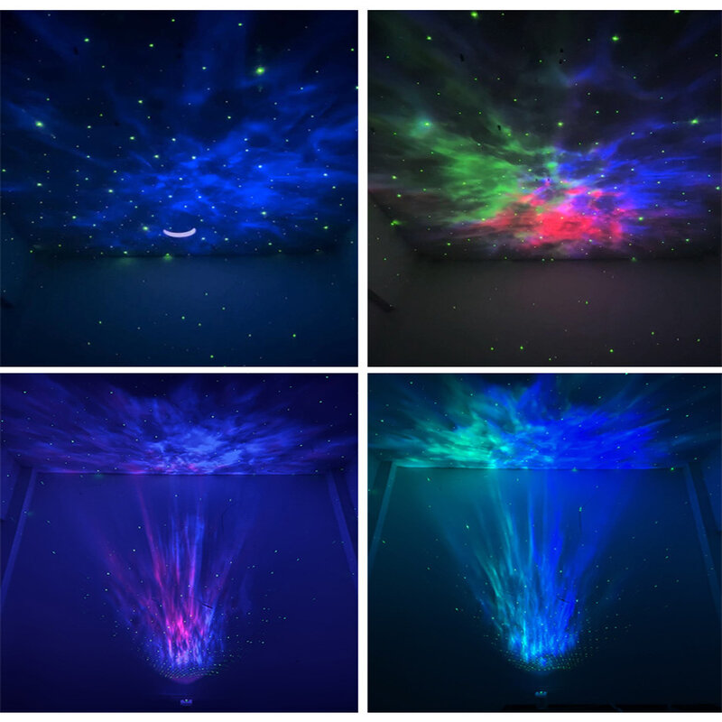 Projektor gwiaździsty Galaxy mgławica projektor lampka nocna z pilotem Bluetooth odtwarzanie muzyki lampa projekcyjna laserowa prezent