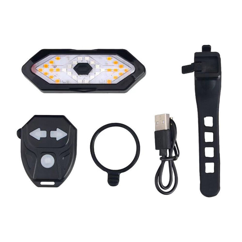 리모컨 자전거 방향 지시등, LED 후면 USB 충전식, 사이클링 미등, 경적 포함