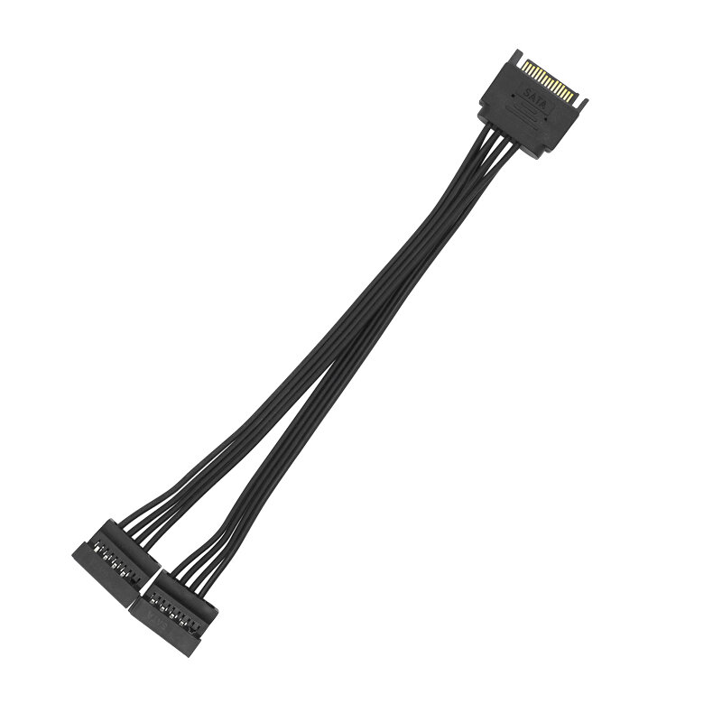 Câble d'extension d'alimentation SATA mâle vers femelle, HDD SSD, câble d'alimentation pour PC, 22cm, 1 vers 2, 30cm, 15 broches