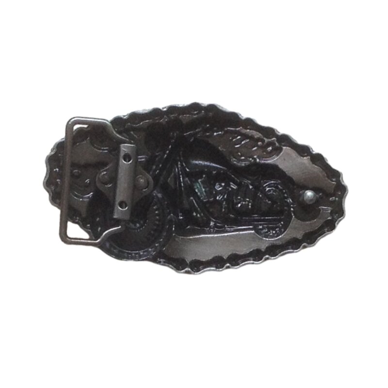 Hebilla cinturón con patrón motocicleta en relieve Metal Vintage, hebilla cinturón delicada, accesorios cintura