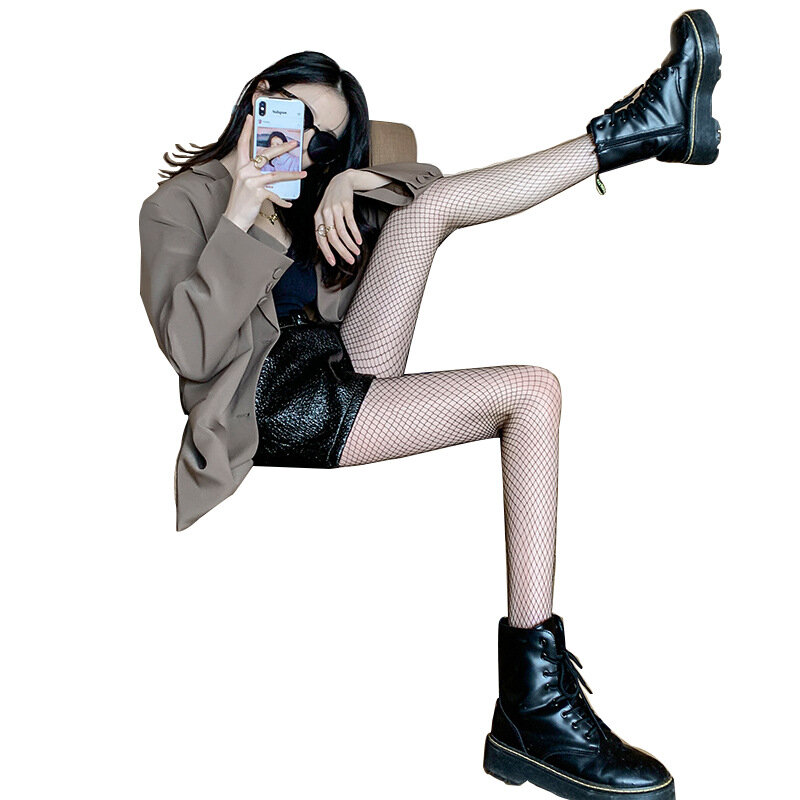 Donna ragazza Goth Punk Sexy Lolita calze a rete collant calze stile Harajuku motivo floreale scava fuori collant calze a rete Leggings