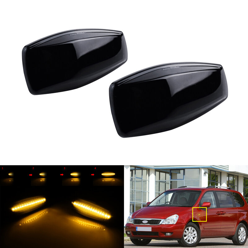 Dinâmico Amber LED Side Marker Indicator, Repetidor Lâmpadas de Luz, Fit para Hyundai, Coupe, Getz, Tucson i10, Kia