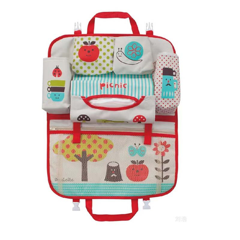 Мультяшная детская Автомобильная сумка, многофункциональная подвесная сумка большой емкости, детский органайзер для автокресла, дорожная коробка для малышей