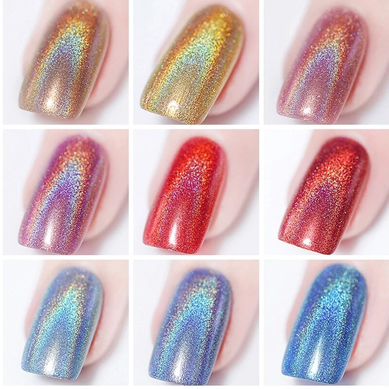 BOZLIN-esmalte de Gel holográfico para uñas, multicolores UV/LED, para verano
