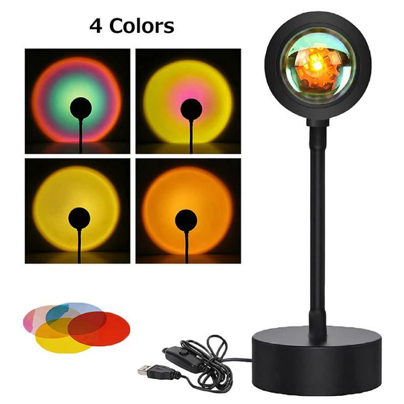 1~5PCS Colors Projector Lamp Rainbow Atmosphere Led Night Light for Home Bedroom Coffe Shop Background Lamp Light