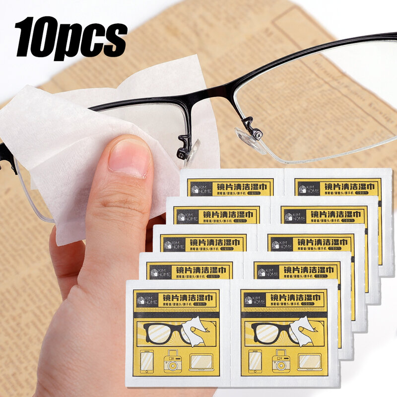 10/50Pcs Cleaning Cloth High Quality Glasses Cleaner Eyewear Cloth Individual Packing Len Phone Screen Cleaning Wipes Wholesale