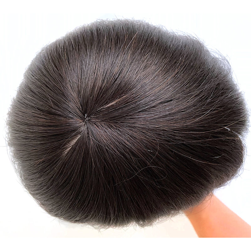 Мужской манекен-голова из 100% натуральных человеческих волос, 8 дюймов