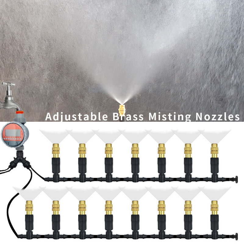 5M-30M sistema di raffreddamento a nebulizzazione per esterni irrigazione da giardino irrigazione 1/4 ''ugelli atomizzatore in ottone tubo da 4/7mm per serra da Patio