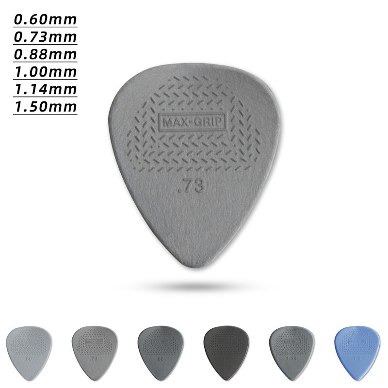 Dunlop Pick Nylon Non-Slip Acoustic Guitar Pick, MAX-GRIP, 449R Espessura 0,6/0,73/0,88/1,00/1,14/1,50mm