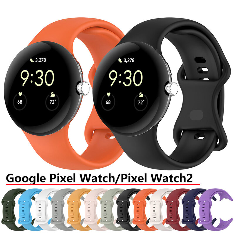 Tali silikon asli untuk Google Pixel Watch 2 gelang olahraga pengganti Correa untuk Google Pixel aksesori gelang jam