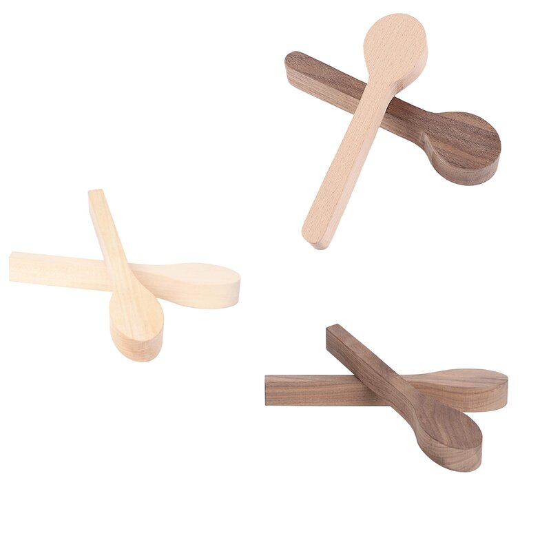 Confezione da 2 cucchiai da intaglio del legno Kit da intaglio artigianale in legno non finito per bambini principianti lunghezza totale circa 16.1Cm