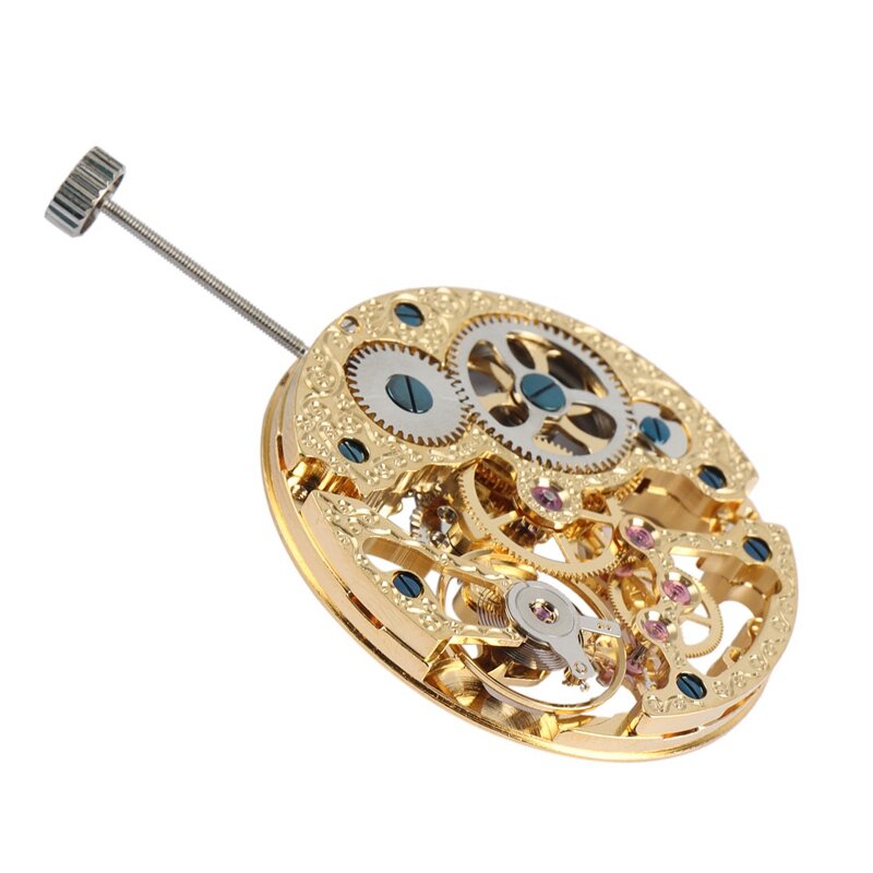 Мужские наручные часы-скелетоны 17 Jewels, золотистые наручные часы-скелетоны 6497