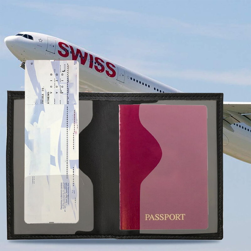 Tempat paspor dompet perjalanan kulit pelindung paspor kartu Travel dompet pengatur dokumen kasus mengukir Gambar pola huruf
