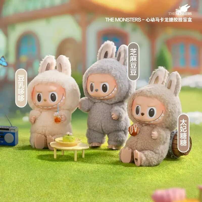 Labubu die Monster aufregende Macarons Serie Blind Box Spielzeug Mystery Box niedlichen Action Anime Figur Puppe Kinder Geburtstags geschenk