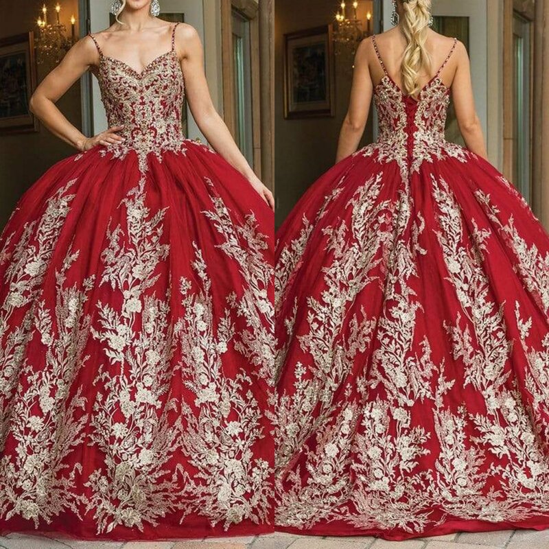 Embellished Royalty Inspired Ballgown Sleeveless Spaghetti Straps Quinceanera Dress 2023 Cocktail Dresses Voluminous Royalty