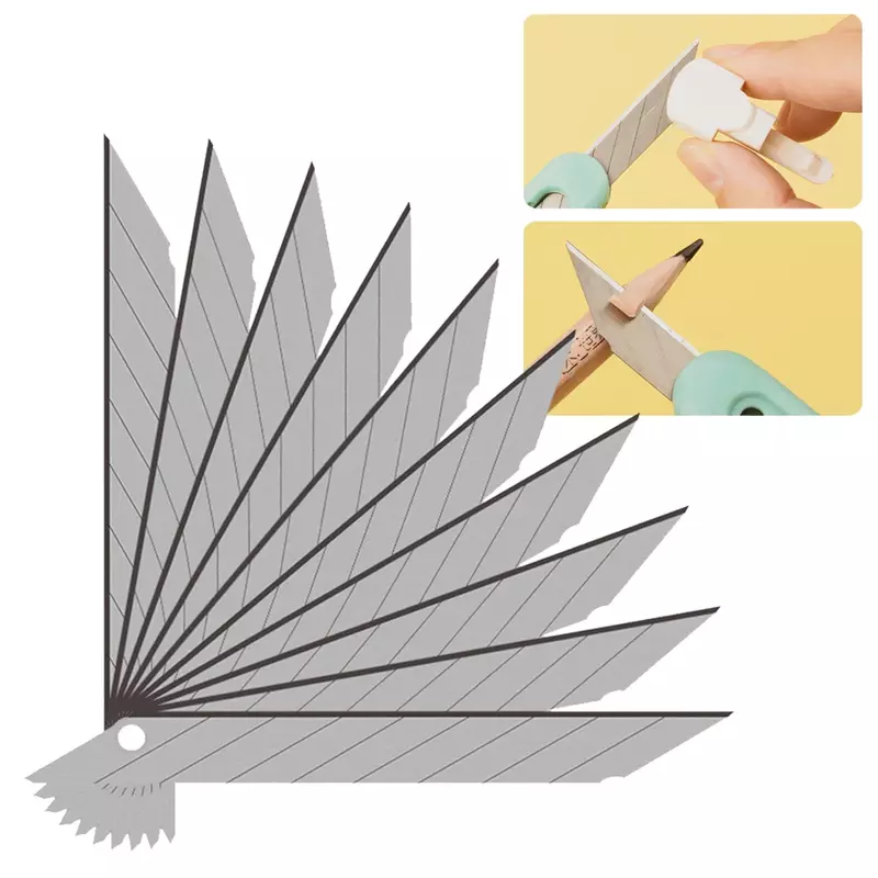Hoja de repuesto para cortador de arte, herramienta de mano de aleación de acero para corte de papel, tallado, 86x9mm, 30 grados, 10 piezas