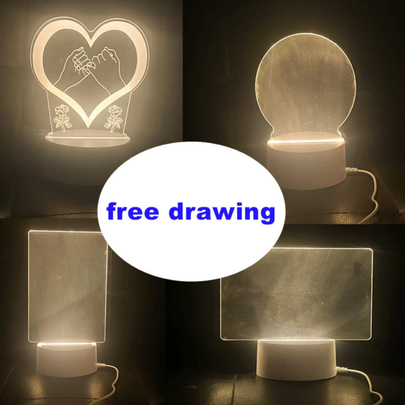 Note Board Creative Led Night Light USB Message Board Holiday Light  With Pen Gift For Children Girlfriend Night Lamp
