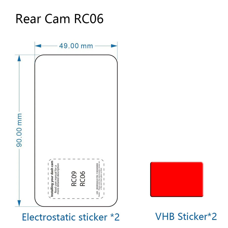 Câmera traseira RC12 CPL filtro, Eletricidade estática adesivo, 70mai, 3M Film, Novo