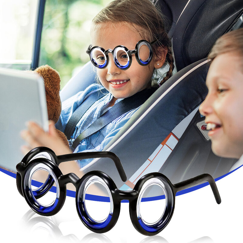 Occhiali multiuso per mal di auto senza lenti occhiali per cinetosi staccabili leggeri pieghevoli per bambini anziani