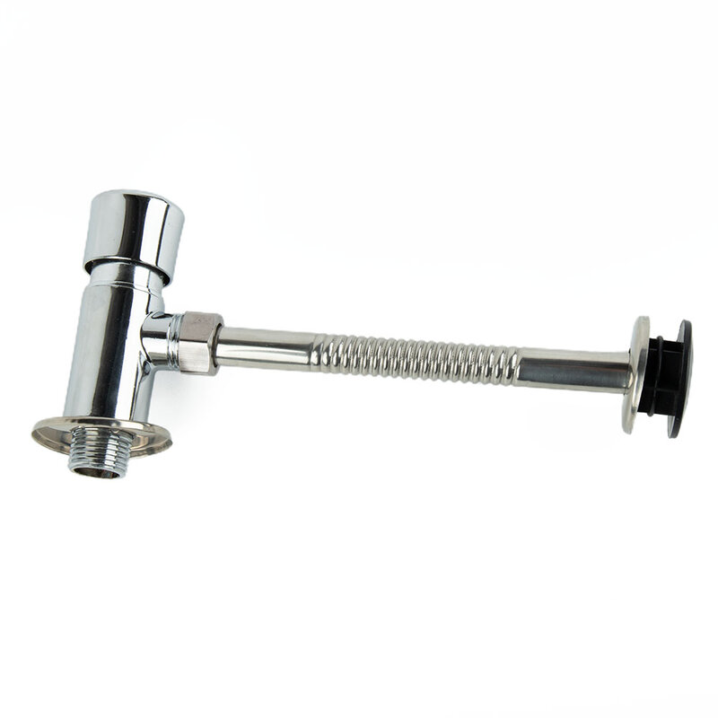 Urinal Pressure Flush Toilet Urinal Alloy Urinal Flush Valve DN15 Suitable For Families Offices And Hotels Silver