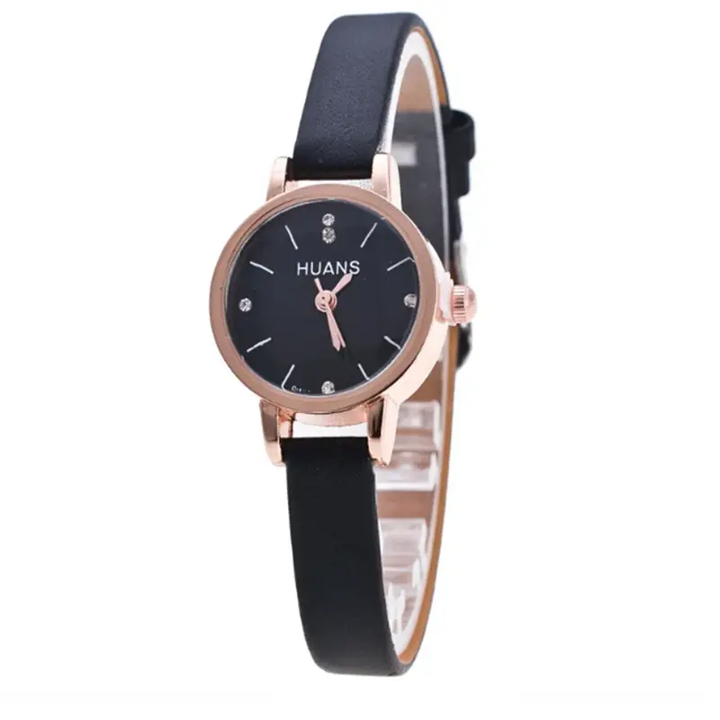 Relógio vintage feminino com mostrador pequeno, relógio de pulso casual, pulseira de couro doce, relógios femininos, pulseira, quartzo, relógio
