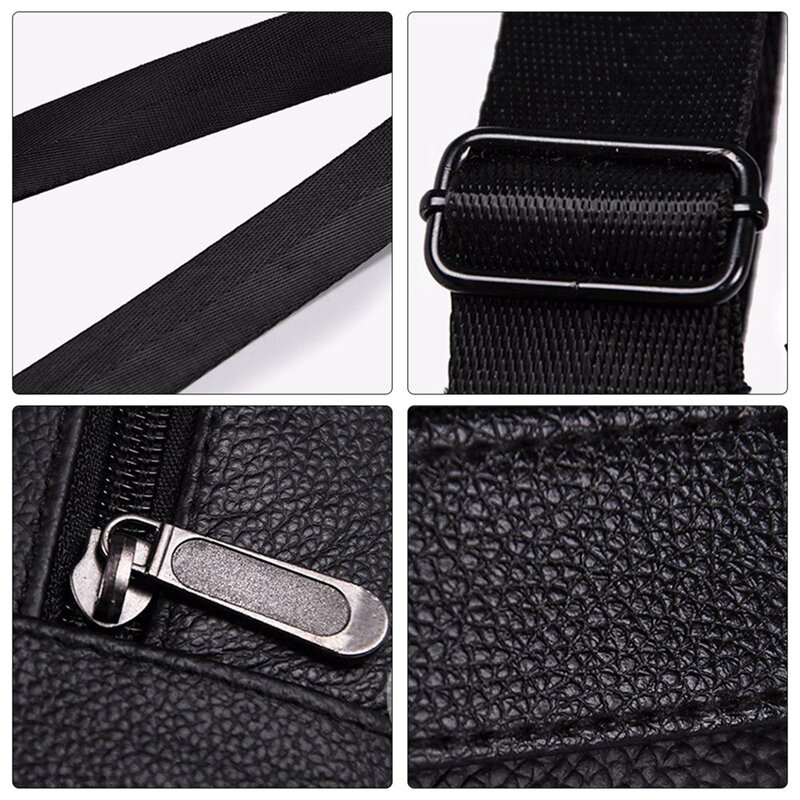 男性用本革メッセンジャーバッグ,黒のクロスオーバーバッグ,レトロな多機能ハンドバッグ