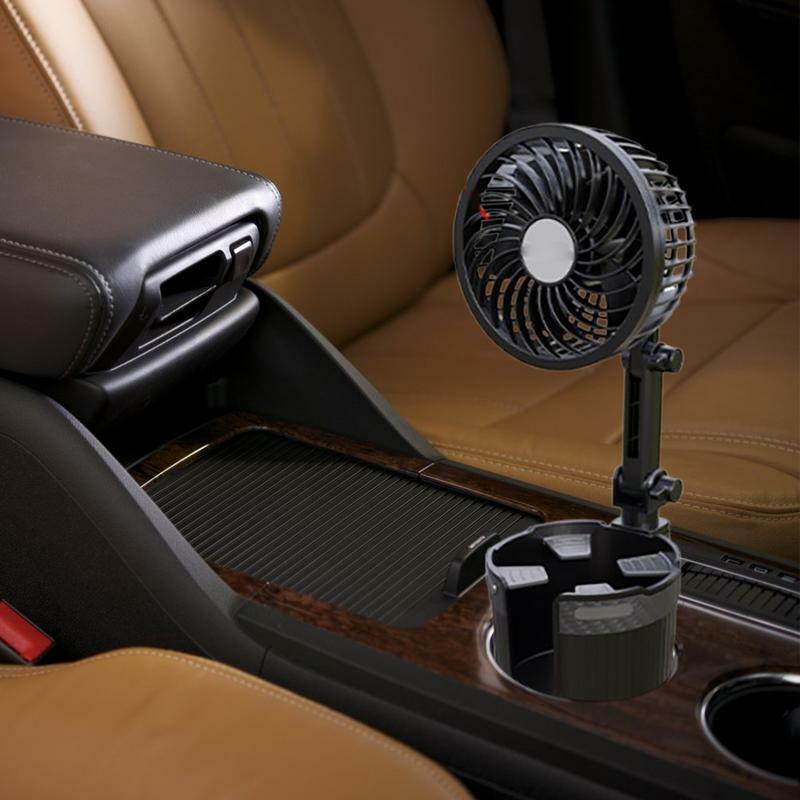 Expansor de portavasos para coche, soporte multifuncional ajustable con ventilador de refrigeración, ventilador USB automático