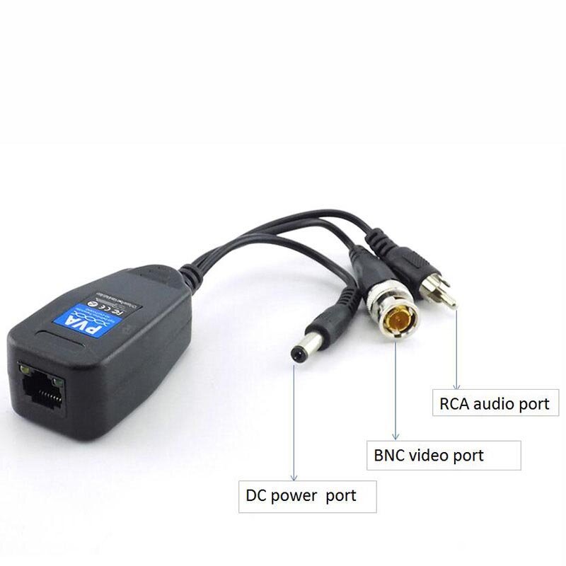 1คู่3ใน1 Passive Power Video Balun ชาย BNC Converter Supply Passive Transceiver สำหรับกล้องวงจรปิด HD กล้อง DVR L19