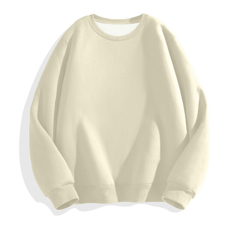 Grote Maat Heren Sweatshirts Trendy Klassieke Pullovers Kleding Casual Heren T-Shirt Effen Kleur Comfortabele Zachte Tops