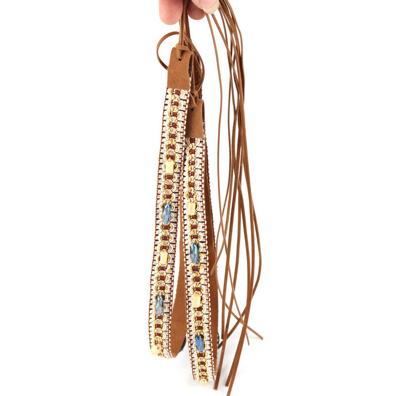 Acrylic Colourful Beads Rope Belt Women's Dress Waist Chain Belt Decoration Bohemian Hat Accessories