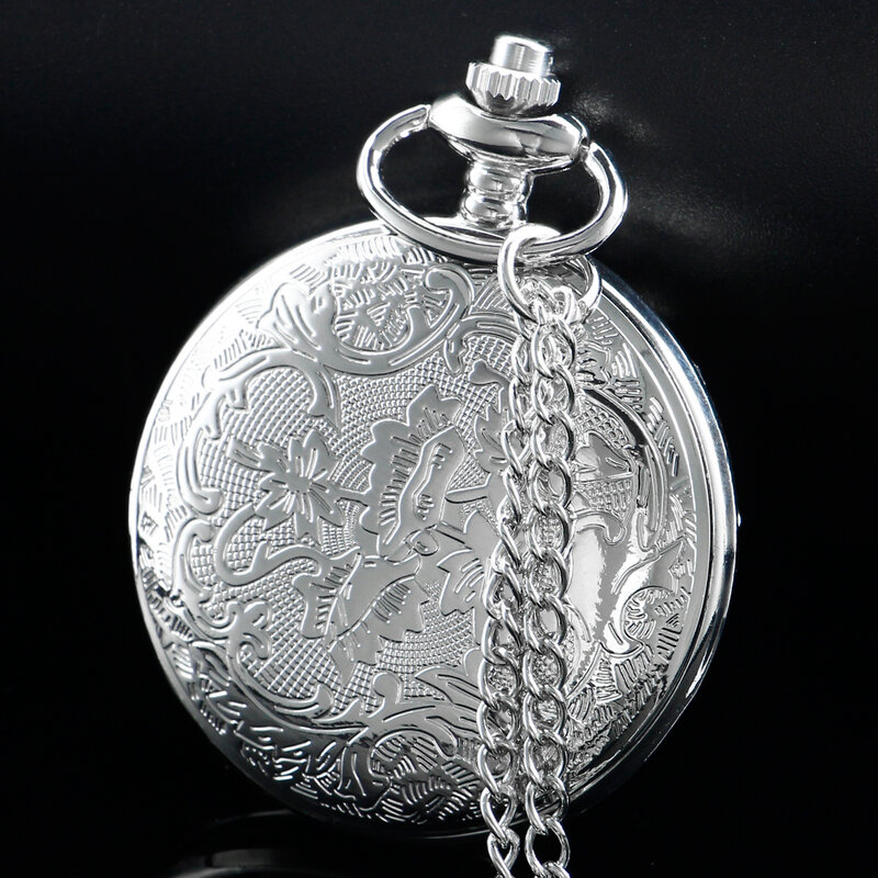 Reloj de bolsillo de cuarzo con logotipo de araña de plata, reloj de pulsera con colgante de collar exquisito, el mejor regalo para hombres y niños