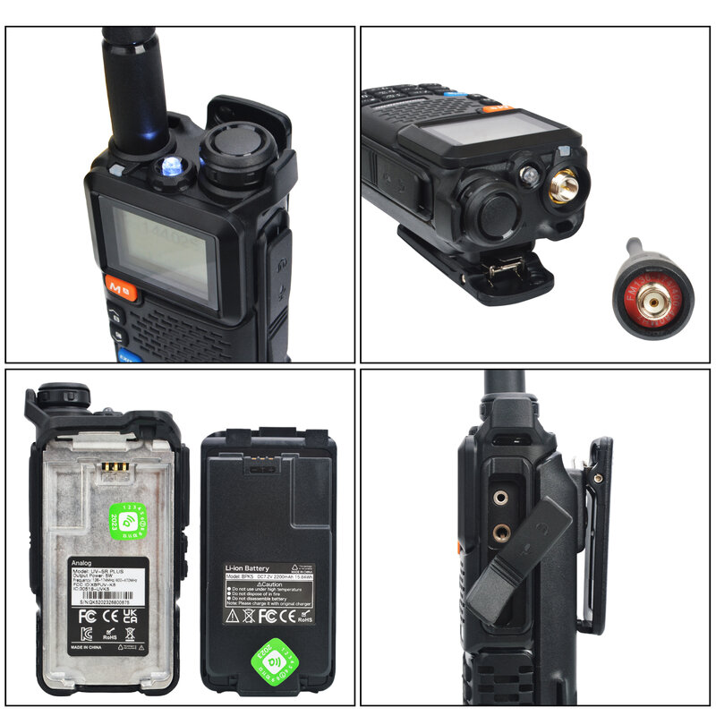 Quansheng-walkie-talkie UV-5R Plus 50-600mhz,ヘルメットバンド,モトクロスバンド,インター設定,バッテリー2200mAh